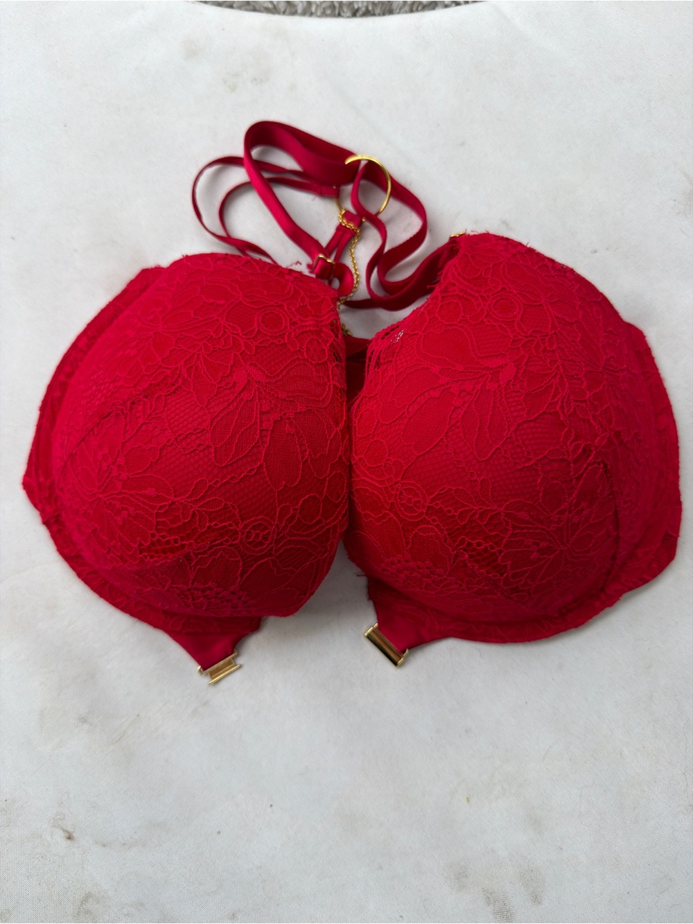 Victoria’s Secret Red Lace Bombshell Mega Push Up Bra 32DDD